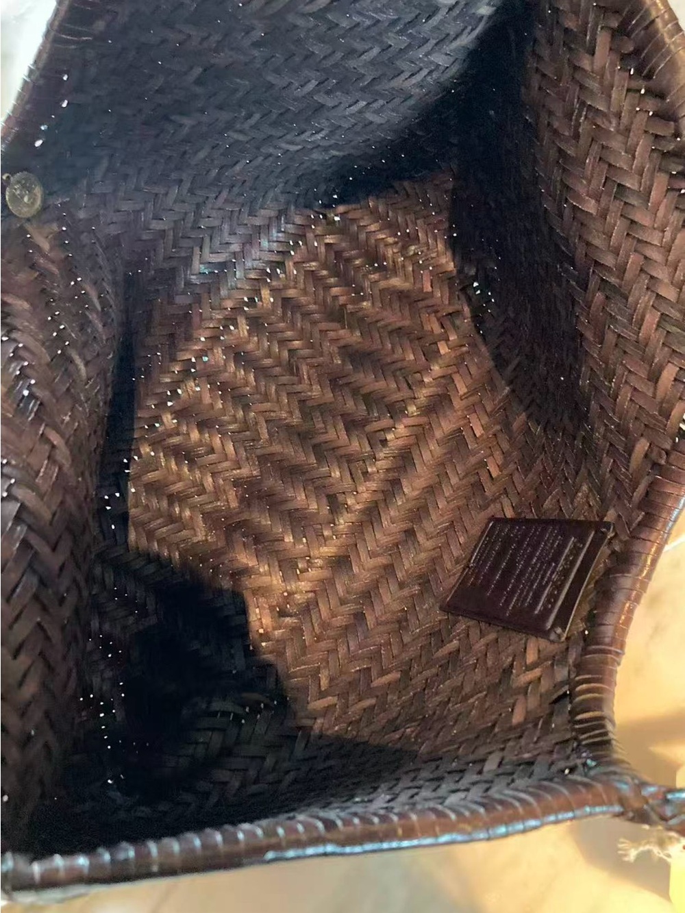 Dragon Diffusion Woven Chocolate Brown Tote - Picture 6 of 7